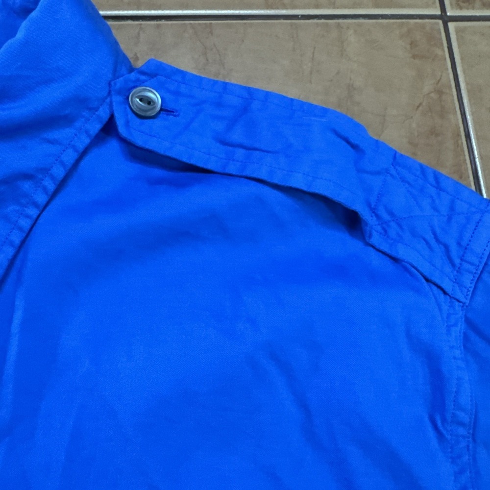 Polo Ralph Lauren Shirt Mens Sz XL Blue‎ Feather Weight Twill Epaulets Safari - Picture 3 of 8